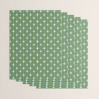 Mid Century Modern Stars and Dots Pattern in Olive Green and Light Ice Blue Wrapping Paper Gallery Image 3