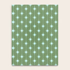 Mid Century Modern Stars and Dots Pattern in Olive Green and Light Ice Blue Notebook Gallery Image 4