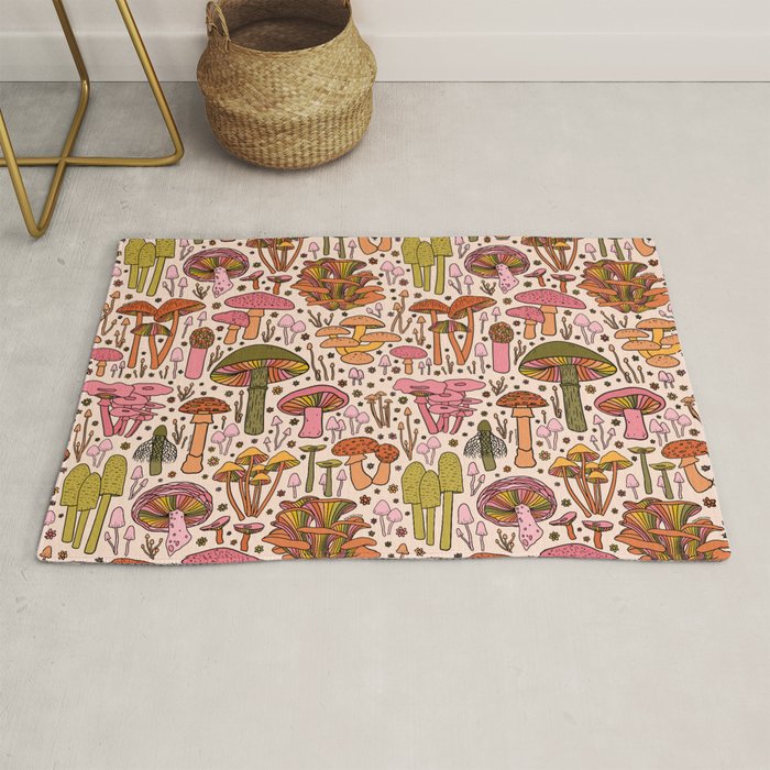 Vintage Mushroom Print Rug Gallery Image 1