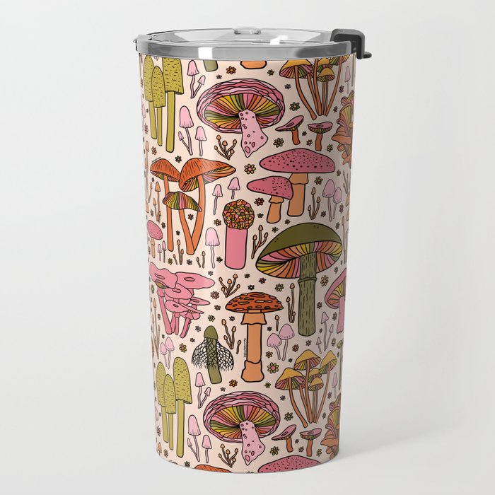 Vintage Mushroom Print Travel Mug Gallery Image 2