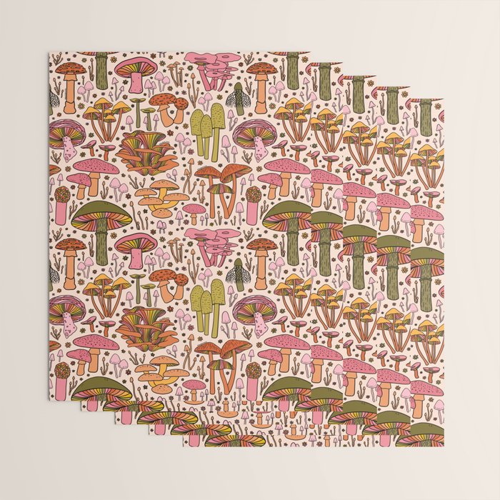 Vintage Mushroom Print Wrapping Paper Gallery Image 3