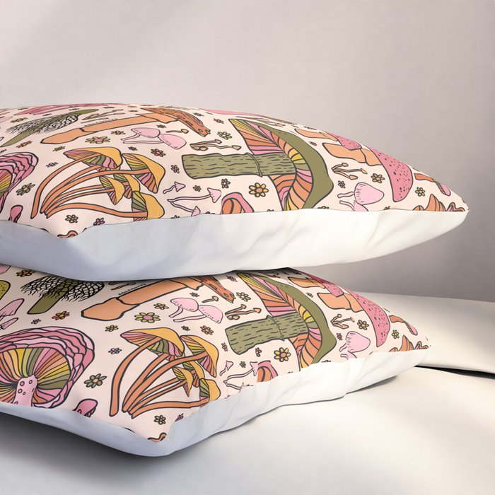 Vintage Mushroom Print Pillow Sham Gallery Image 3