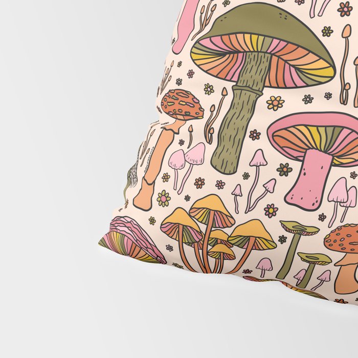 Vintage Mushroom Print Pillow Sham Gallery Image 4
