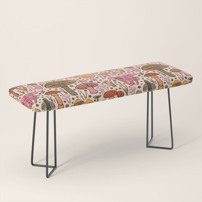 Vintage Mushroom Print Bench Gallery Image 1
