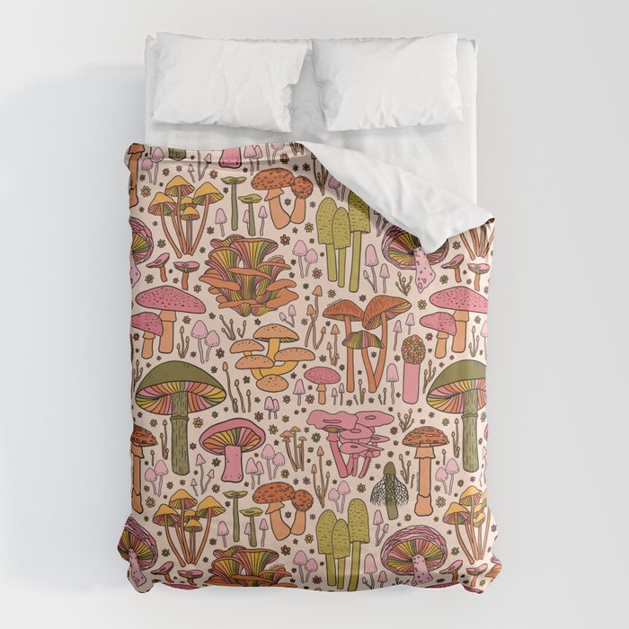 Vintage Mushroom Print Duvet Cover Gallery Image 1