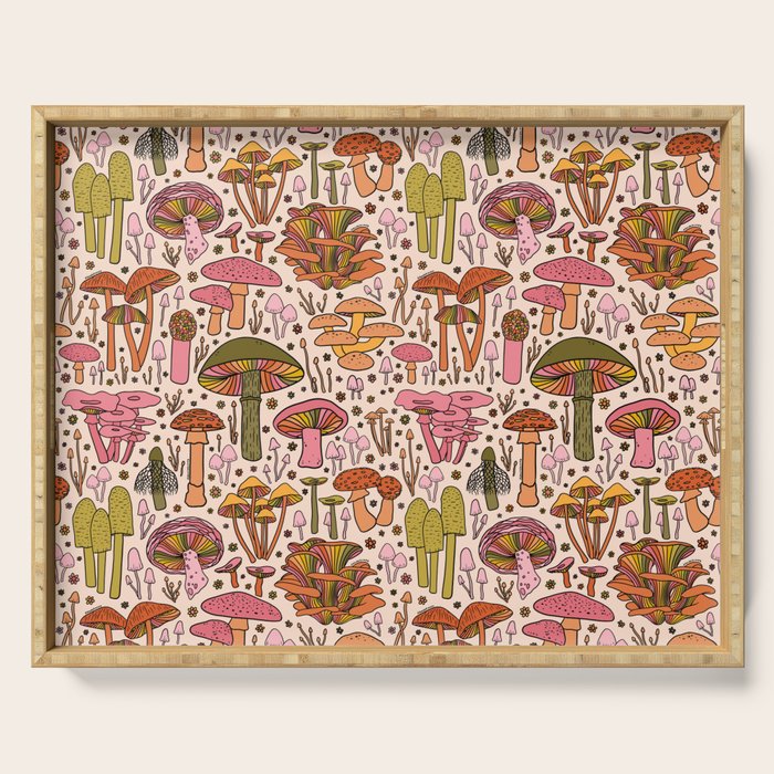 Vintage Mushroom Print Serving Tray Gallery Image 1