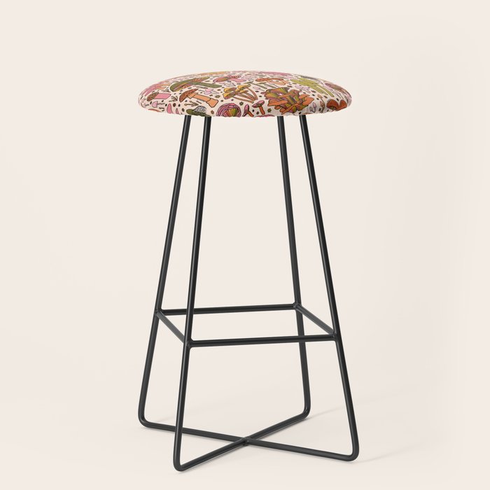 Vintage Mushroom Print Stool Gallery Image 1