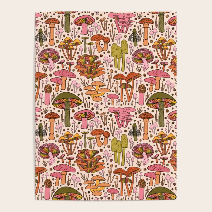 Vintage Mushroom Print Poster Gallery Image 4