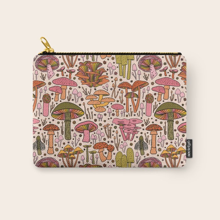 Vintage Mushroom Print Carry All Pouch Gallery Image 1