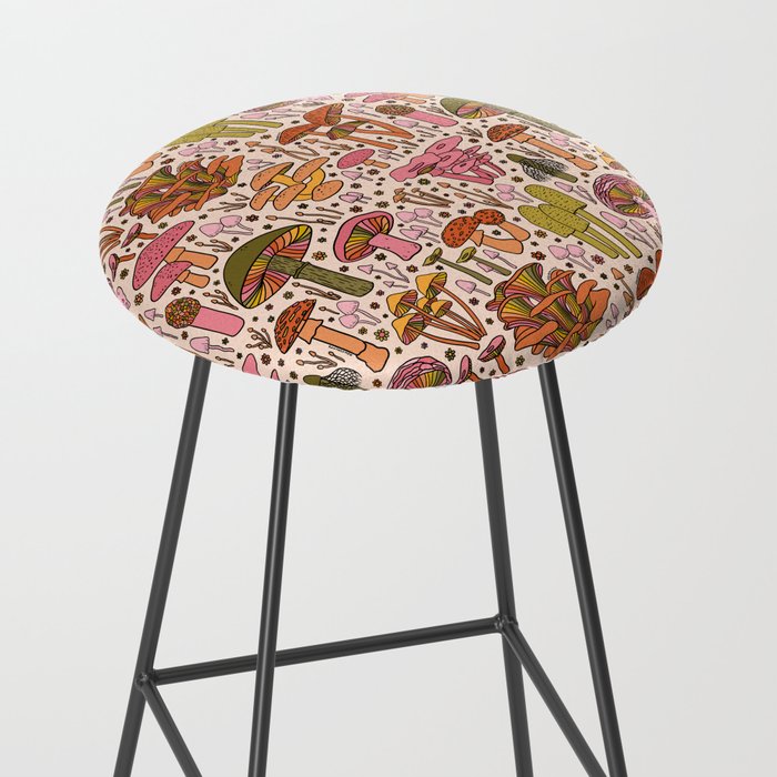 Vintage Mushroom Print Stool Gallery Image 2