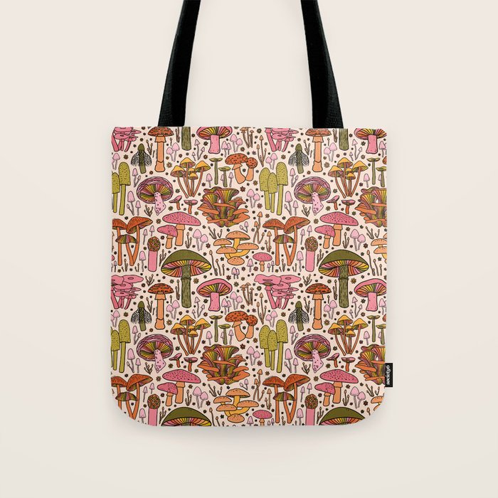 Vintage Mushroom Print Tote Bag Gallery Image 1