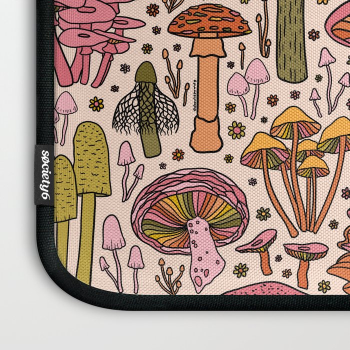 Vintage Mushroom Print Laptop Sleeve Gallery Image 3