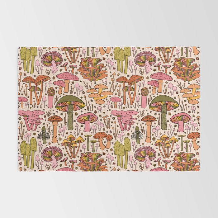 Vintage Mushroom Print Rug Gallery Image 2
