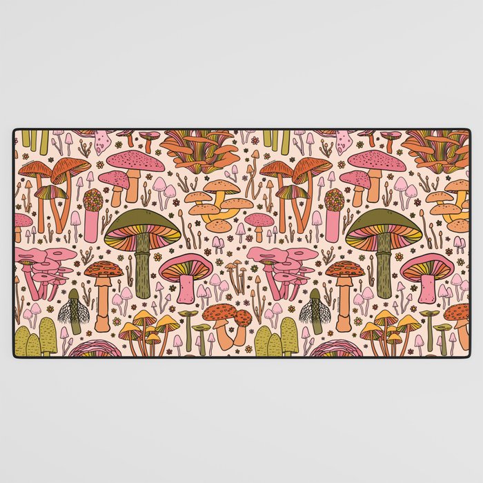Vintage Mushroom Print Desk Mat Gallery Image 3