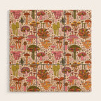 Vintage Mushroom Print Wood Wall Art Gallery Image 1