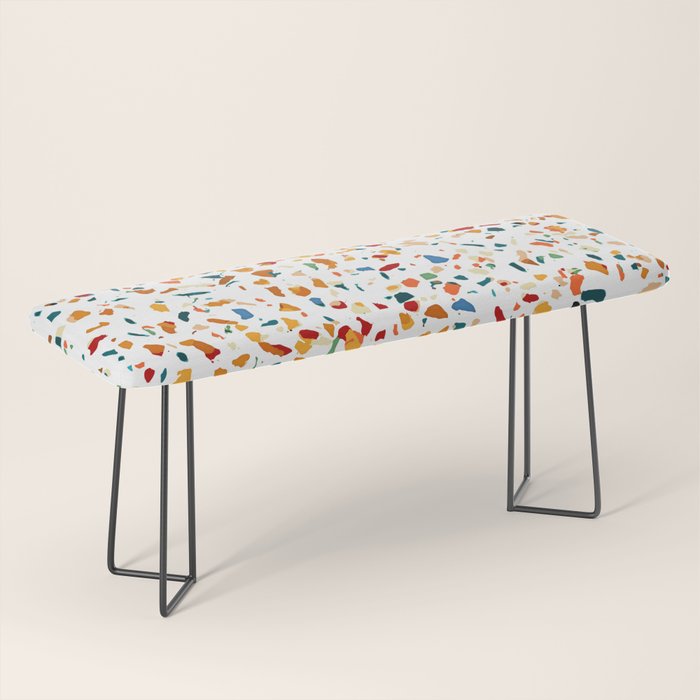 Tan Terrazzo | Eclectic Quirky Confetti Painting | Celebration Colorful Boho Happy Party Graphic  Bench Gallery Image 1