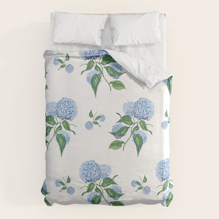 Hydrangeas blue and white - Jumbo Duvet Cover Gallery Image 6