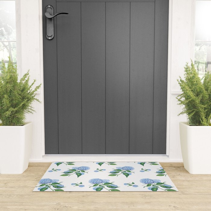 Hydrangeas blue and white - Jumbo Welcome Mat Gallery Image 3