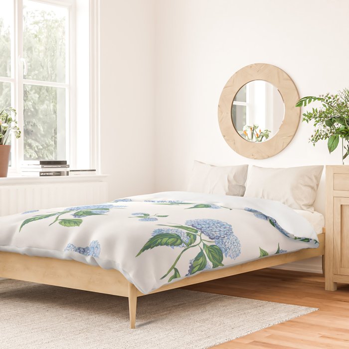 Hydrangeas blue and white - Jumbo Duvet Cover Gallery Image 2