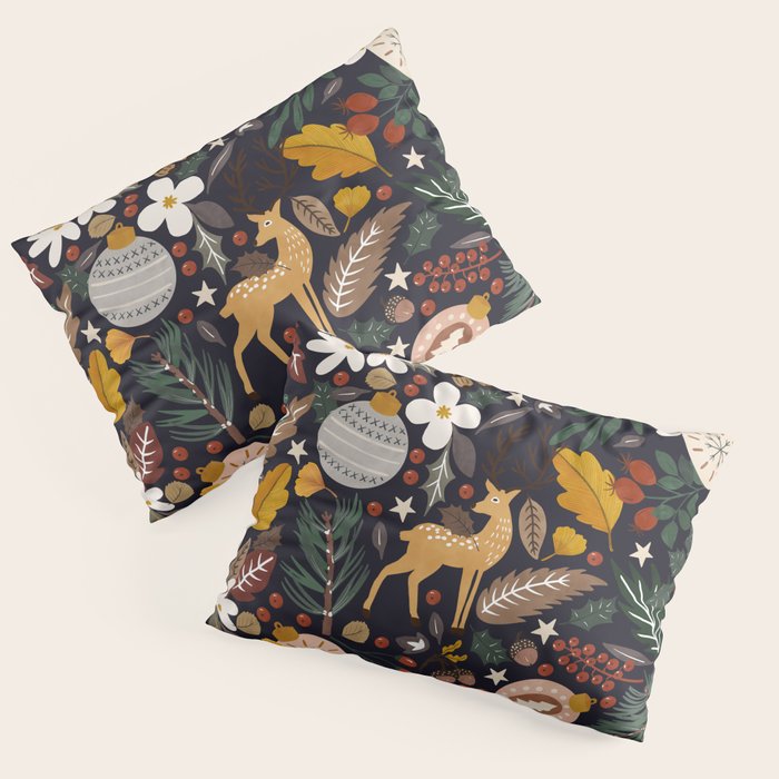 Christmas night forest 10 Pillow Sham Gallery Image 1