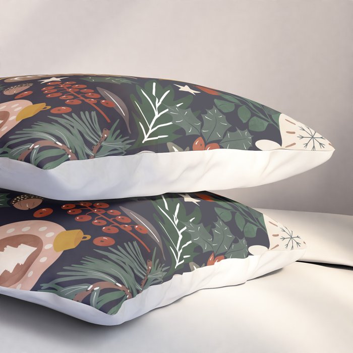 Christmas night forest 10 Pillow Sham Gallery Image 3