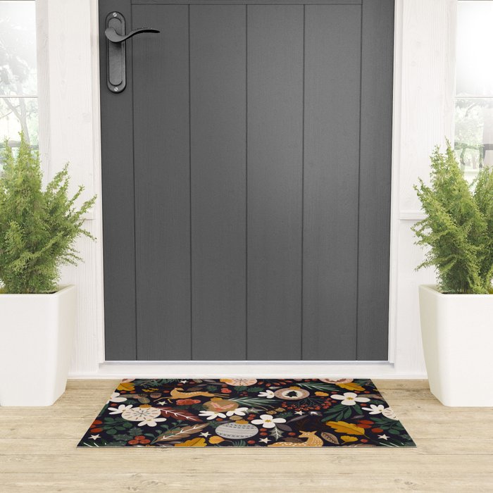 Christmas night forest 10 Welcome Mat Gallery Image 3