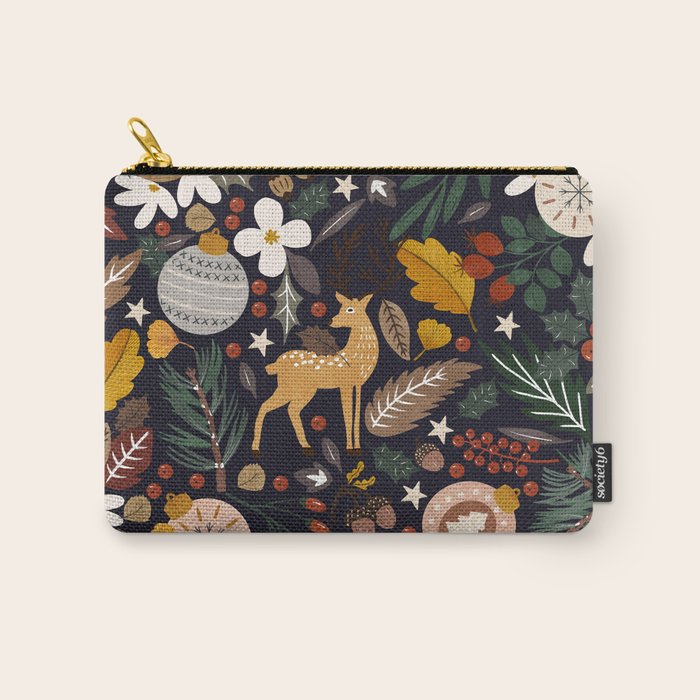 Christmas night forest 10 Carry All Pouch Gallery Image 1