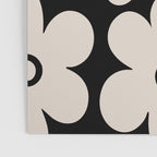 Retro Flowers Black and Linen White Poster Gallery Image 3