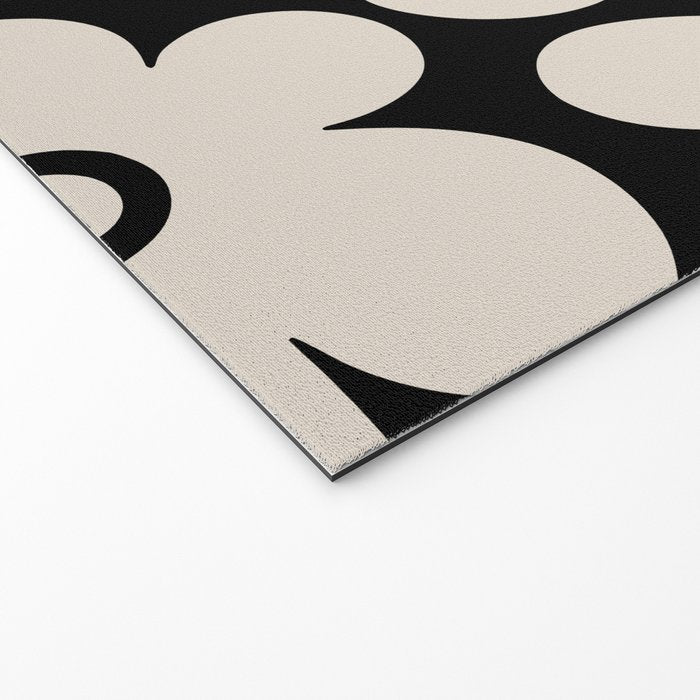 Retro Flowers Black and Linen White Welcome Mat Gallery Image 2