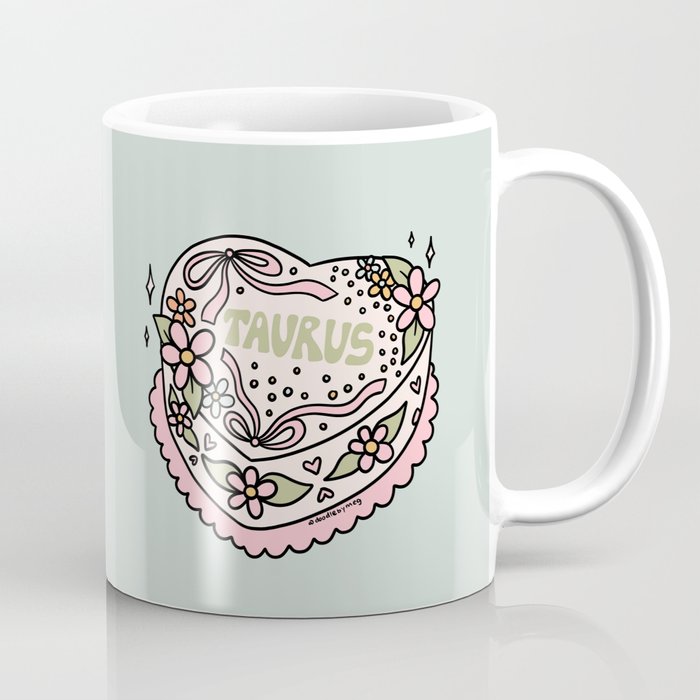 Taurus Heart Cake Coffee Mug Gallery Image 1