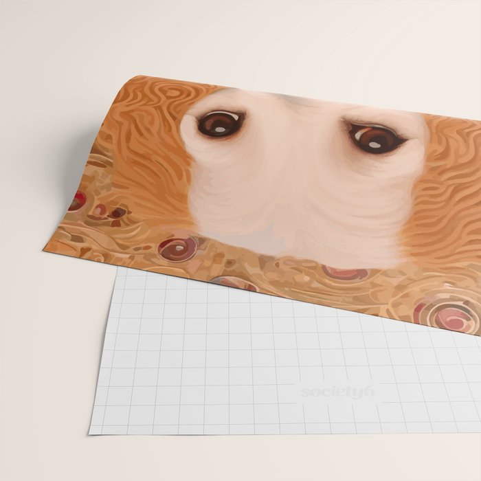 Klimt Dog with Brown Eyes Wrapping Paper Gallery Image 2
