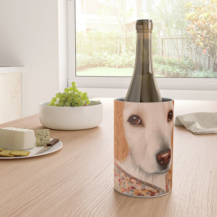 Klimt Dog with Brown Eyes Wine Chiller Gallery Image 4