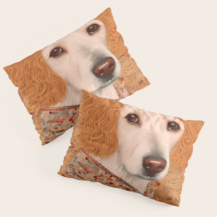 Klimt Dog with Brown Eyes Pillow Sham Gallery Image 3