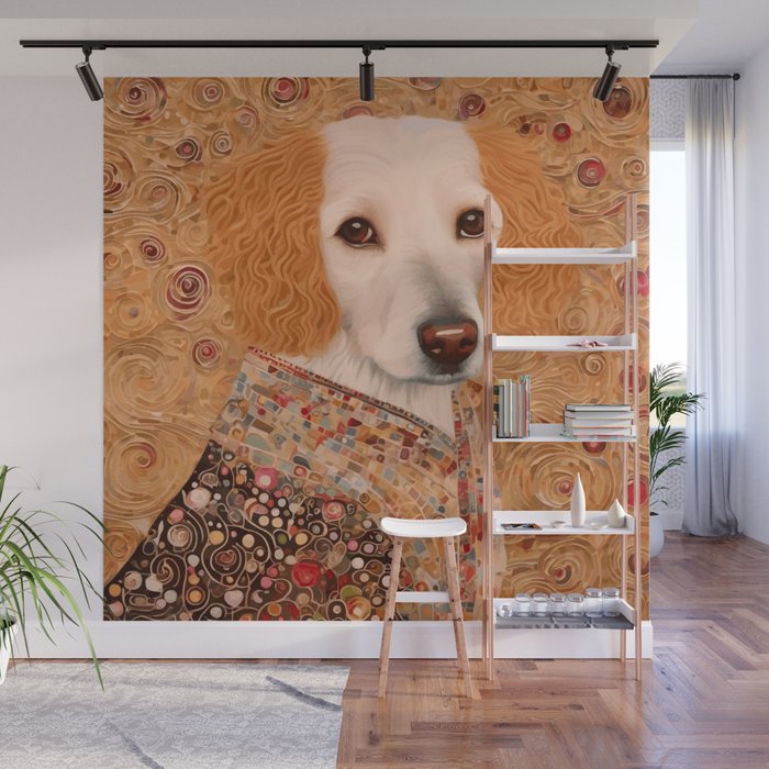Klimt Dog with Brown Eyes Wall Mural Gallery Image 1