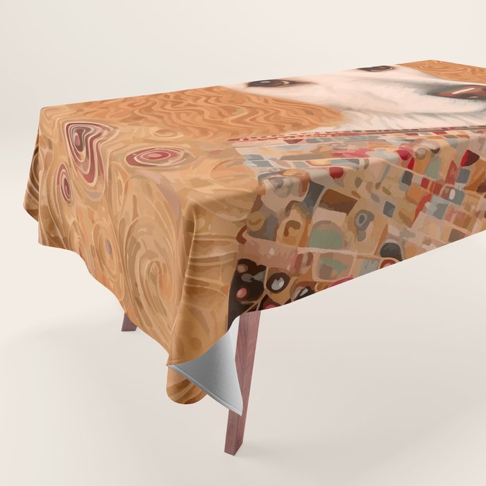 Klimt Dog with Brown Eyes Tablecloth Gallery Image 1