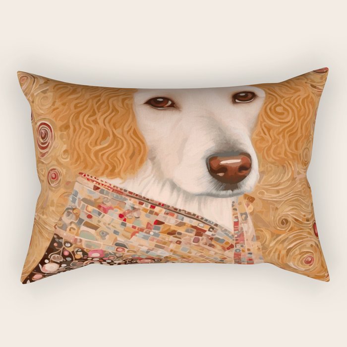 Klimt Dog with Brown Eyes Rectangular Pillow Gallery Image 1