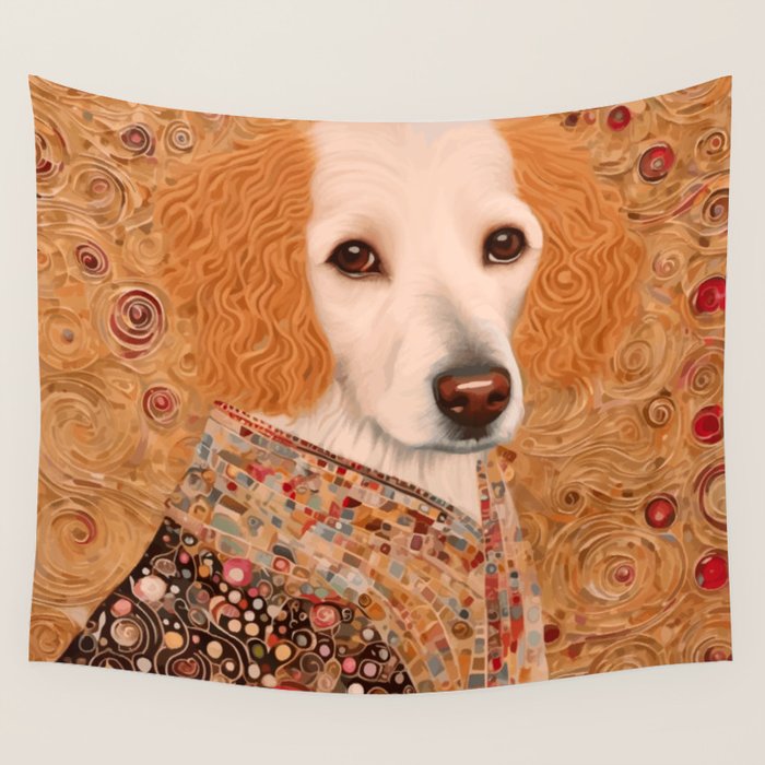 Klimt Dog with Brown Eyes Wall Tapestry Gallery Image 4