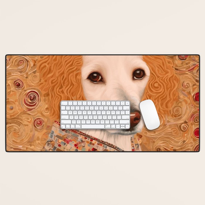 Klimt Dog with Brown Eyes Desk Mat Gallery Image 1
