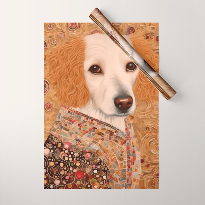 Klimt Dog with Brown Eyes Wrapping Paper Gallery Image 1