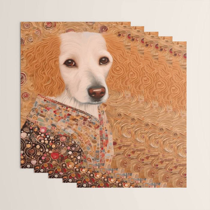 Klimt Dog with Brown Eyes Wrapping Paper Gallery Image 3
