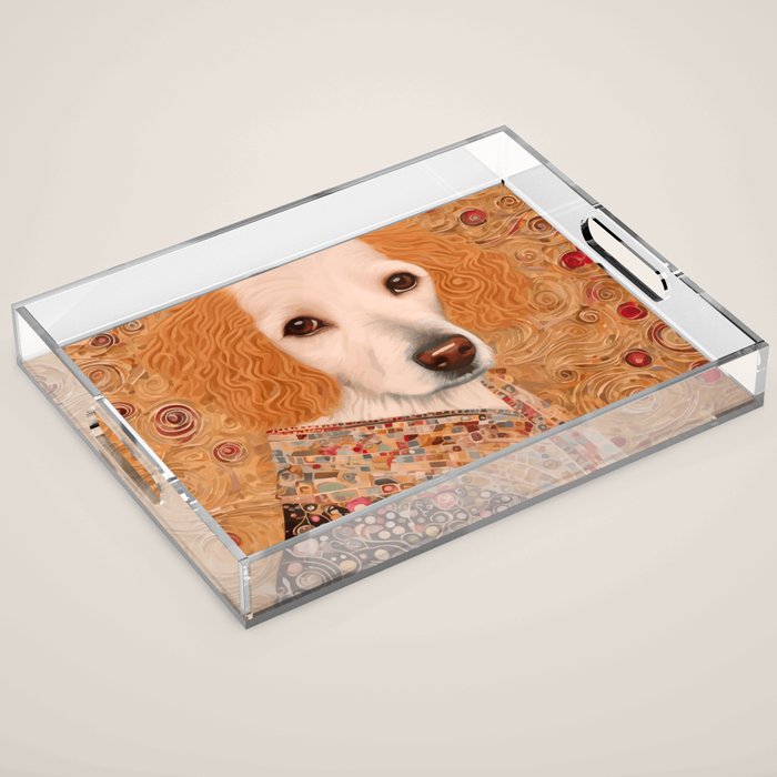 Klimt Dog with Brown Eyes Acrylic Tray Gallery Image 1