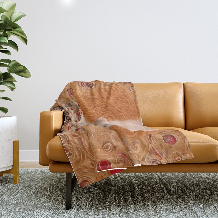 Klimt Dog with Brown Eyes Throw Blanket Gallery Image 1