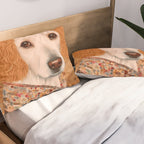 Klimt Dog with Brown Eyes Pillow Sham Gallery Image 2