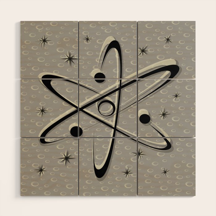 Atomic Love - Lunar Grey Wood Wall Art Gallery Image 1