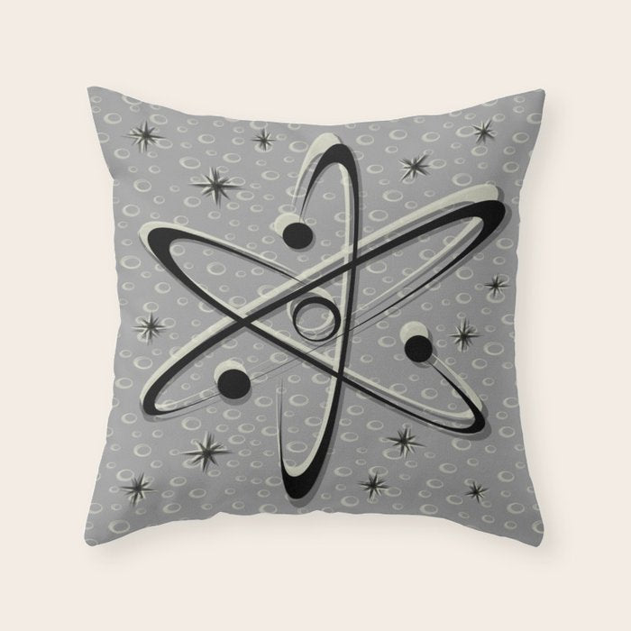 Atomic Love - Lunar Grey Throw Pillow Gallery Image 6