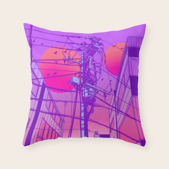 Anime Wires Throw Pillow Gallery Image 6