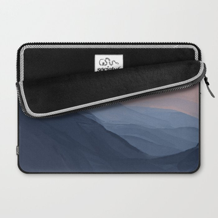 Waves In Texture - Blue & Beige Laptop Sleeve Gallery Image 2