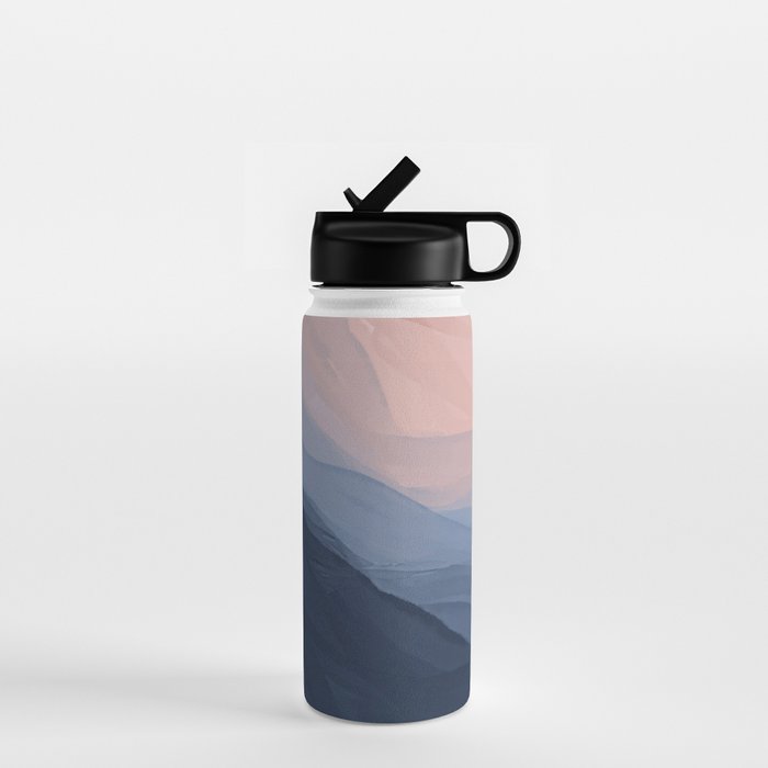 Waves In Texture - Blue & Beige Water Bottle Gallery Image 1