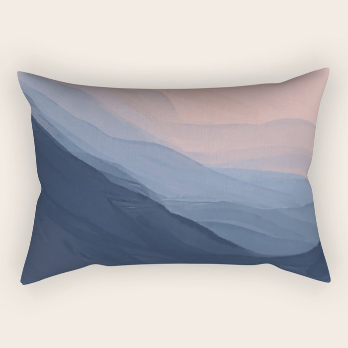Waves In Texture - Blue & Beige Rectangular Pillow Gallery Image 1