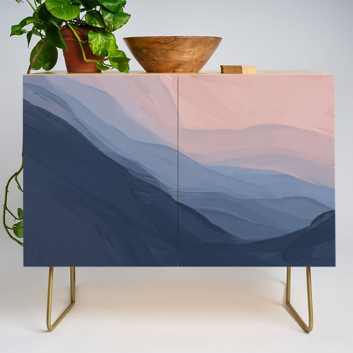 Waves In Texture - Blue & Beige Credenza Gallery Image 1
